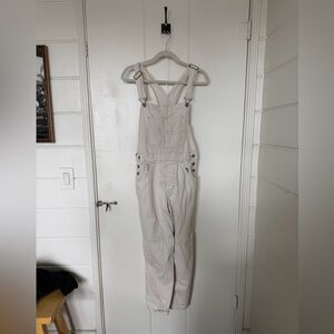 Free People White Ziggy Overalls